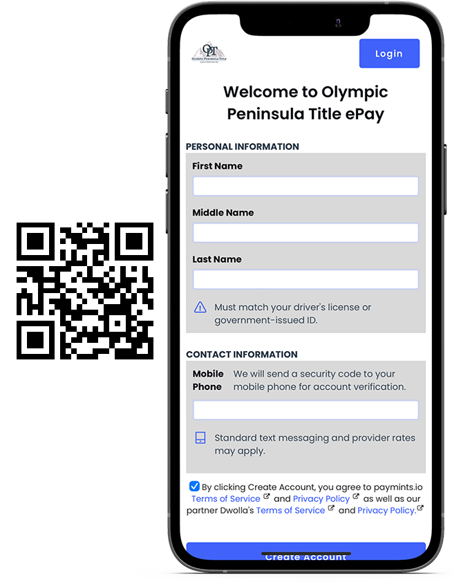 Olympic Peninsula Titles Mobile with QR Code